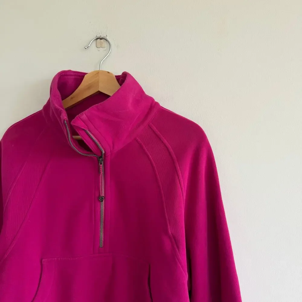 Lululemon Scuba Oversized Funnel Neck Half Zip Sweatshirt Ripened Raspberry M